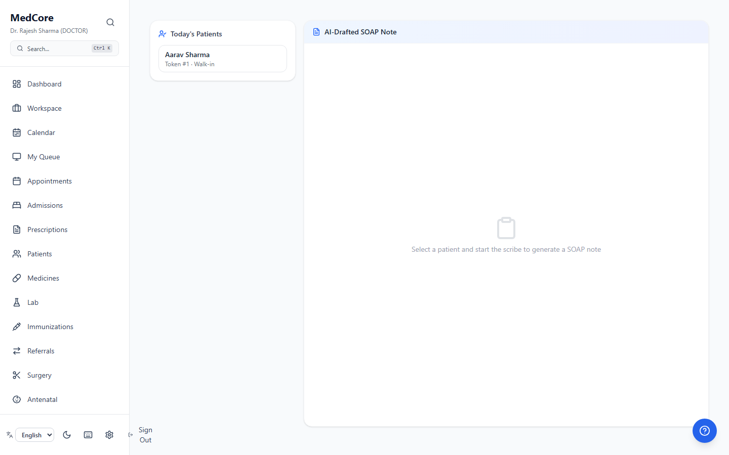 Ambient AI SOAP scribe